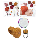 Maxbell Wrist Pincushion Kit Pumpkin Shaped for Needlework Embroidery Craft Projects Yellow