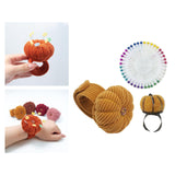 Maxbell Wrist Pincushion Kit Pumpkin Shaped for Needlework Embroidery Craft Projects Yellow