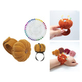 Maxbell Wrist Pincushion Kit Pumpkin Shaped for Needlework Embroidery Craft Projects Yellow