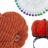 Maxbell Wrist Pincushion Kit Pumpkin Shaped for Needlework Embroidery Craft Projects Orange