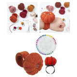 Maxbell Wrist Pincushion Kit Pumpkin Shaped for Needlework Embroidery Craft Projects Orange