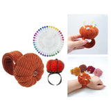 Maxbell Wrist Pincushion Kit Pumpkin Shaped for Needlework Embroidery Craft Projects Orange