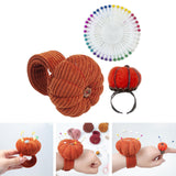 Maxbell Wrist Pincushion Kit Pumpkin Shaped for Needlework Embroidery Craft Projects Orange