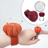 Maxbell Wrist Pincushion Kit Pumpkin Shaped for Needlework Embroidery Craft Projects Dark Red