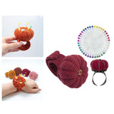 Maxbell Wrist Pincushion Kit Pumpkin Shaped for Needlework Embroidery Craft Projects Dark Red