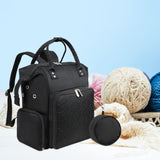 Maxbell Knitting Bag Backpack Knitting & Crochet Supplies Portable Empty Storage Bag black