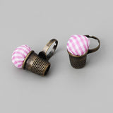 Maxbell Pin Cushion Ring Metal Thimble Pin Holder for Needlework Knitting Stitchwork C