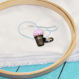 Maxbell Pin Cushion Ring Metal Thimble Pin Holder for Needlework Knitting Stitchwork C