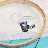 Maxbell Pin Cushion Ring Metal Thimble Pin Holder for Needlework Knitting Stitchwork D