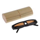 Max Handmade Unisex Plate Wood Bamboo Sunglasses Polarized Glasses + Case orange