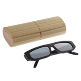 Handmade Unisex Plate Wood Bamboo Sunglasses Polarized Glasses + Case silver