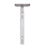 Max Men's Double Edge Safety Shaving Razor + Stand Holder Base Silver