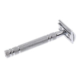 Max Men's Double Edge Safety Shaving Razor + Stand Holder Base Silver