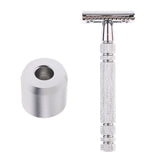 Max Men's Double Edge Safety Shaving Razor + Stand Holder Base Silver