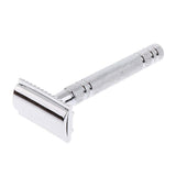 Max Men's Double Edge Safety Shaving Razor + Stand Holder Base Silver