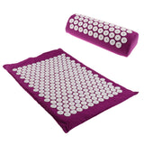 Max Spiky Acupressure Pillow Mat Set Acupuncture Massage Cushion Pad Kit Purple