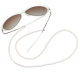 Pearl Beaded Eyeglass Chain Sunglasses Holder Strap Lanyard Necklace White