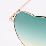 Metal Frame Heart Shaped Sunglasses Women Party Eyewear Eyeglasses Green