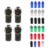 Max 4 Pieces Aluminum Pill Storage Case Box Medicine Container Holder Camouflage