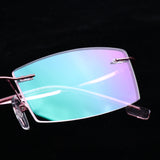 Max Metal Eyewear Frameless Spectacles Rimless Reading Glasses Half Rim Pink