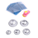 Max DIY Aluminum Alloy Bath Bombs Fizzies Mold Handmade Soap Shrink Wrap Set E