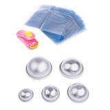 Max DIY Aluminum Alloy Bath Bombs Fizzies Mold Handmade Soap Shrink Wrap Set E