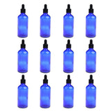 Max 12 Pieces Empty Essential Oils Bottles Aromatherapy with Dropper Cap Blue