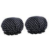 Maxbell 2 Pieces Double Layer Waterproof Shower Bathing Caps for Women Black #2 - Aladdin Shoppers