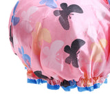 Max 2 Pieces Waterproof Reusable Shower Cap Bath Hat for Women Lady Pink