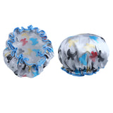 Max 2 Pieces Waterproof Reusable Shower Cap Bath Hat for Women Lady Multi Color