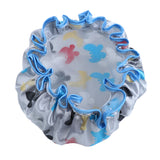 Max 2 Pieces Waterproof Reusable Shower Cap Bath Hat for Women Lady Multi Color