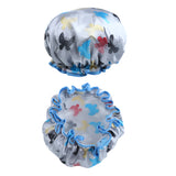 Max 2 Pieces Waterproof Reusable Shower Cap Bath Hat for Women Lady Multi Color