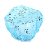 Max 5 Pieces Reusable Waterproof Cap Women Shower Cap Adult  Bathing Hat Blue