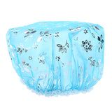 Max 5 Pieces Reusable Waterproof Cap Women Shower Cap Adult  Bathing Hat Blue