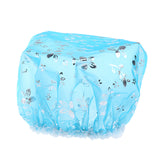 Max 5 Pieces Reusable Waterproof Cap Women Shower Cap Adult  Bathing Hat Blue