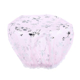 Max 5 Pieces Reusable Waterproof Cap Women Shower Cap Adult  Bathing Hat Pink