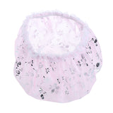 Max 5 Pieces Reusable Waterproof Cap Women Shower Cap Adult  Bathing Hat Pink