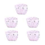 Max 5 Pieces Reusable Waterproof Cap Women Shower Cap Adult  Bathing Hat Pink