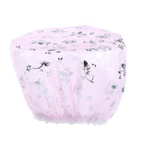 Max 5 Pieces Reusable Waterproof Cap Women Shower Cap Adult  Bathing Hat Pink