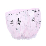 Max 5 Pieces Reusable Waterproof Cap Women Shower Cap Adult  Bathing Hat Pink