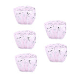 Max 5 Pieces Reusable Waterproof Cap Women Shower Cap Adult  Bathing Hat Pink