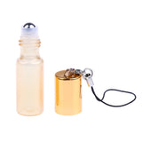 Max 24 Pieces Refillable Glass Roller Essential Oil Bottles Pendant 5ml Gold