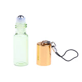 Max 24 Pieces Refillable Glass Roller Essential Oil Bottles Pendant 5ml Green