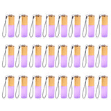 Max 24 Pieces Refillable Glass Roller Essential Oil Bottles Pendant 5ml Purple