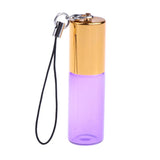 Max 24 Pieces Refillable Glass Roller Essential Oil Bottles Pendant 5ml Purple