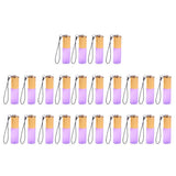 Max 24 Pieces Refillable Glass Roller Essential Oil Bottles Pendant 5ml Purple