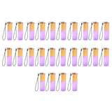 Max 24 Pieces Refillable Glass Roller Essential Oil Bottles Pendant 5ml Purple
