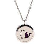 Max New Aromatherapy Essential Oil Perfume Diffuser Locket Pendant Necklace  Cat