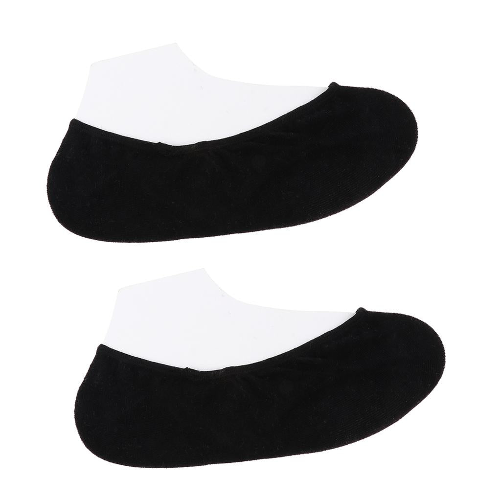 Max 2 Pieces Breathable Gel Non Slip Invisible Socks Low Cut Shoe Liners Black