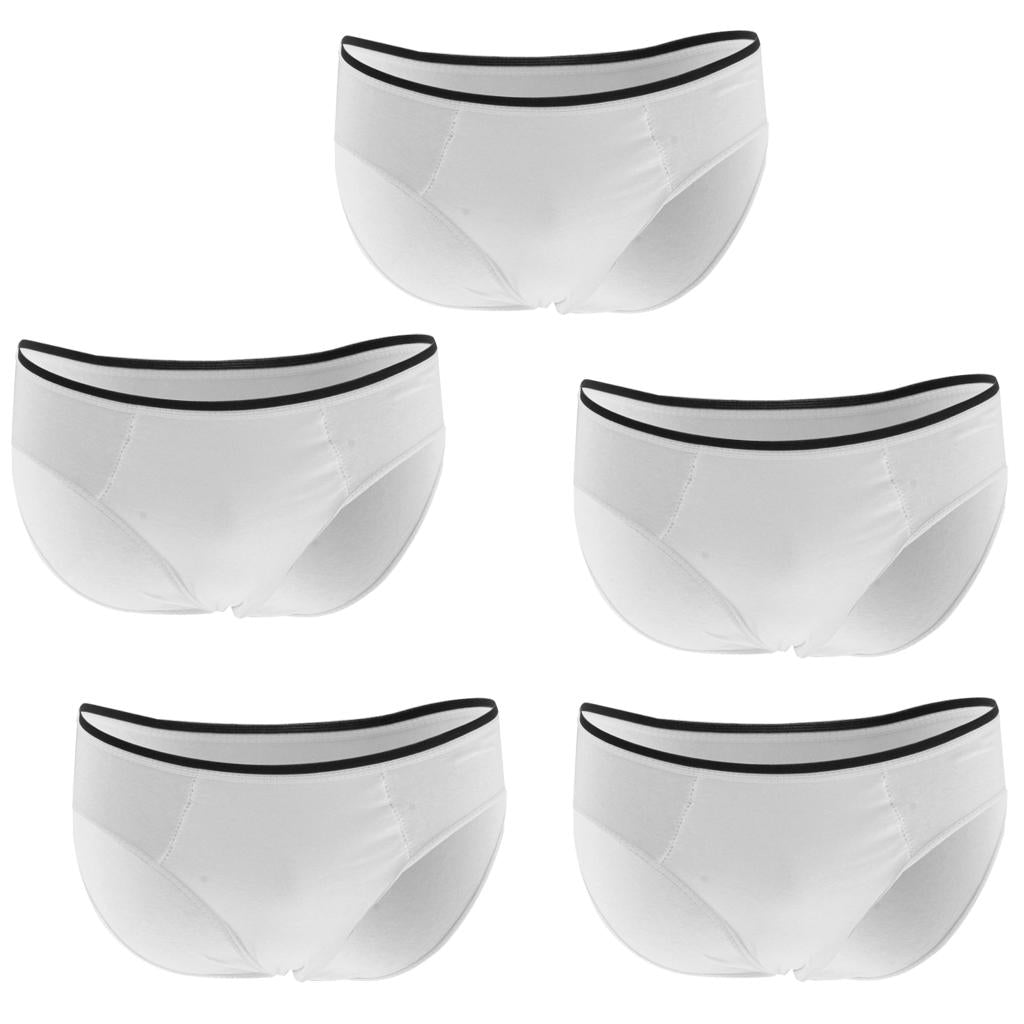 Max Maxb 5 Pieces Adults Disposable Briefs Travel Men One Time Underwear L White